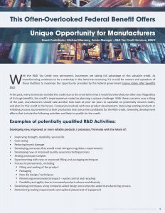 This Often-Overlooked Federal Benefit Offers Unique Opportunity for Manufacturers